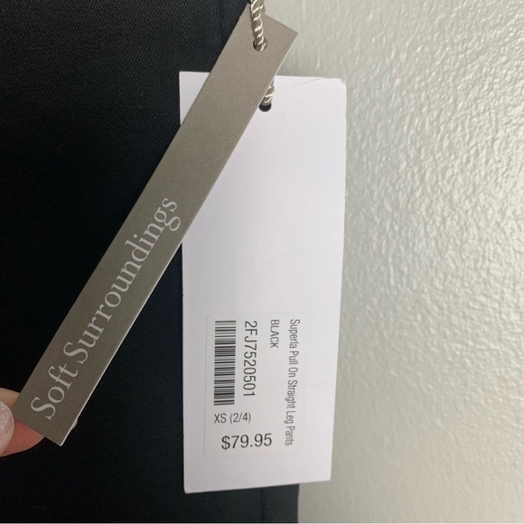 NWT Soft Surroundings superla pull on straight leg pant black size XS - Picture 9 of 9